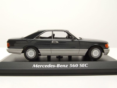 Mercedes 560 SEC C126 1986 schwarz metallic Modellauto 1:43 Maxichamps
