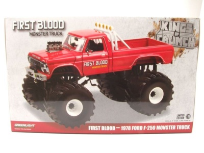 Ford F-250 Monster Truck First Blood 1978 rot 68 inch-Reifen Modellauto 1:18 Greenlight Collectibles