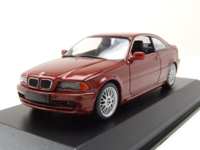 BMW 3er E46 Coupe 1999 rot metallic Modellauto 1:43...