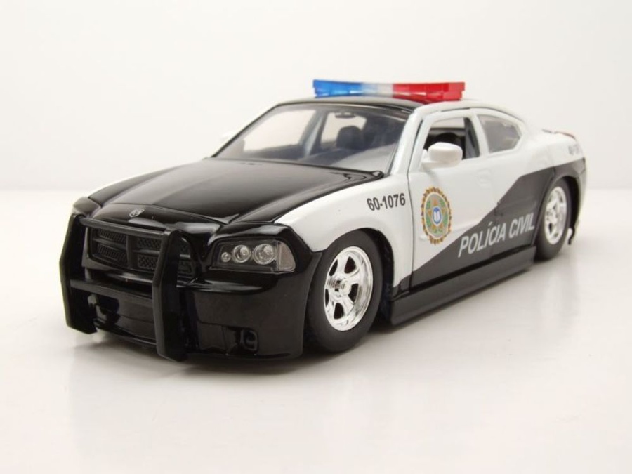 Modellauto Dodge Charger Police 2006 weiß schwarz Fast & Furious 1:24 Jada  Toys bei Modellautocenter, 31,95 €