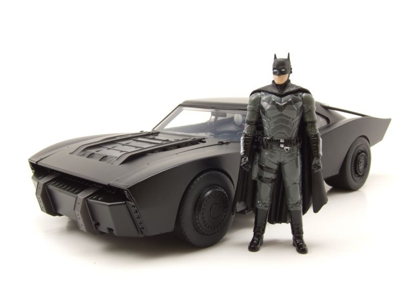 Batmobile The Batman 2022 schwarz mit Licht und Figur Modellauto 1:18 Jada  Toys bei Modellautocenter