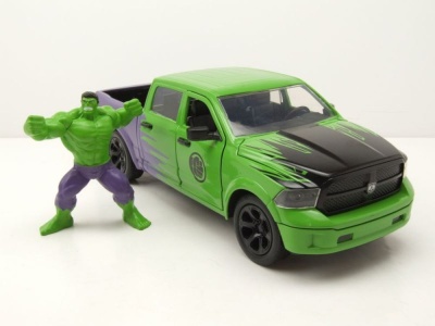 Ram 1500 Pick Up 2014 grün lila mit Hulk Figur Modellauto 1:24 Jada Toys