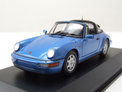 Porsche 911 Targa 964 1991 blau metallic Modellauto 1:43...