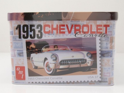 Chevrolet Corvette Convertible USPS Stamp Series 1953 weiß Kunststoffbausatz Modellauto 1:25 AMT