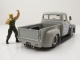 Ford F-100 Pick Up 1956 silber grau Streetfighter mit Guile Figur Modellauto 1:24 Jada Toys