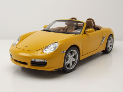 Modellauto Porsche Boxster S 2005 gelb Modellauto 1:18 Maisto