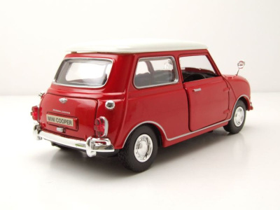 Mini Cooper rot mit weißem Dach Modellauto 1:18...